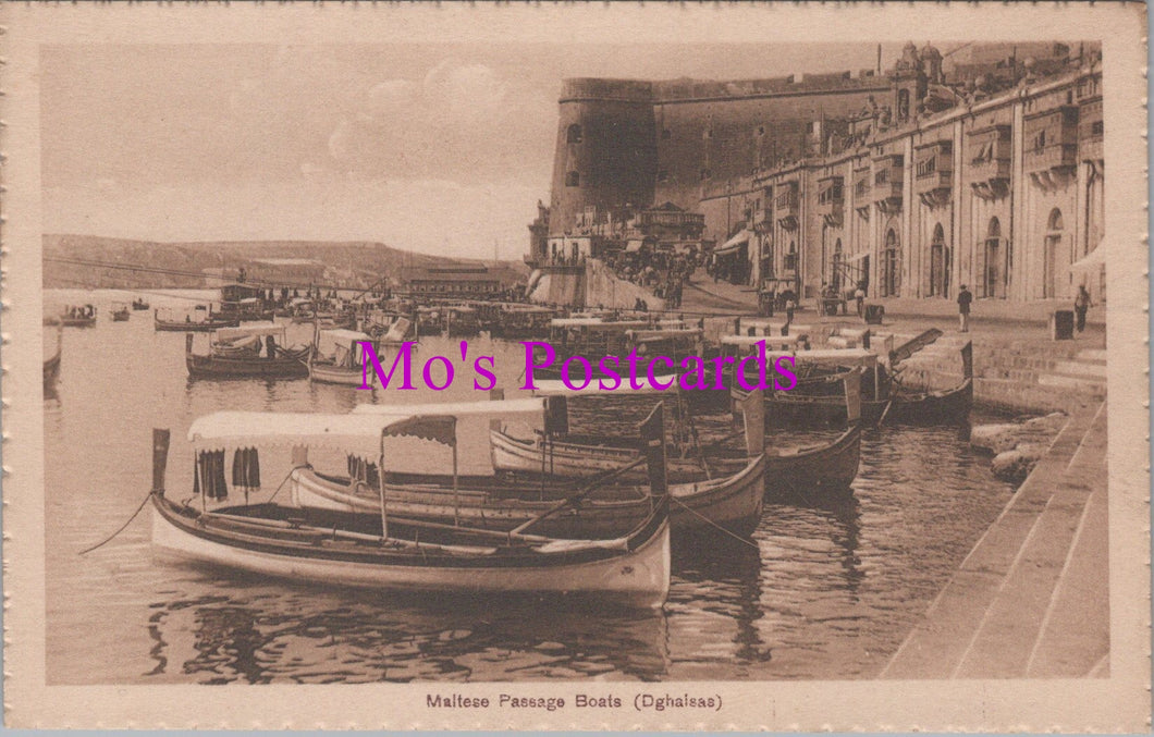 Malta Postcard - Maltese Passage Boats (Dghaisas)  SW14858