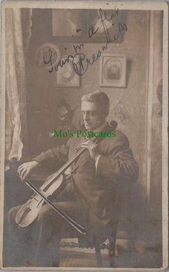 Musical Postcard - Musician Walter Creswick Playing a Cello SW13776