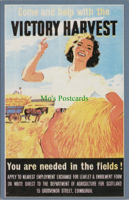 Nostalgia Postcard - Victory Harvest, 2nd World War Recruitment Poster  SW13801