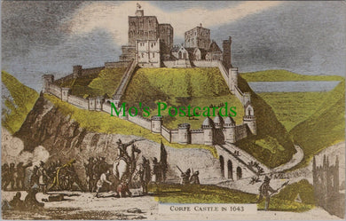 Dorset Postcard - Corfe Castle in 1643 -  SW13903