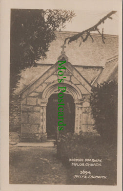 Cornwall Postcard - Norman Doorway, Mylor Church  SW13916