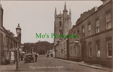 Kent Postcard - Lydd High Street and Church    SW13960