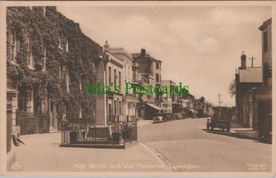Hampshire Postcard - Lymington High Street and War Memorial   SW14052