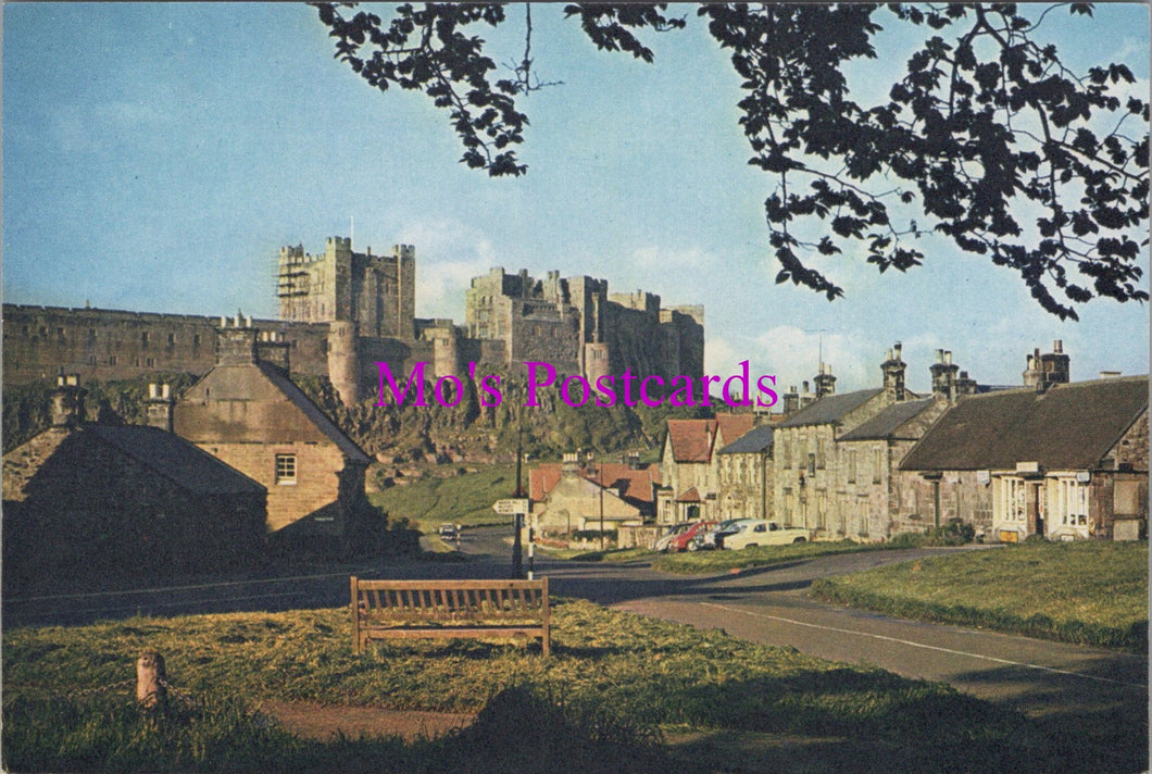 Northumberland Postcard - Bamburgh Village and Castle  SW15235