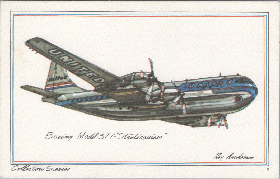 Aviation Postcard - Boeing Model 377 