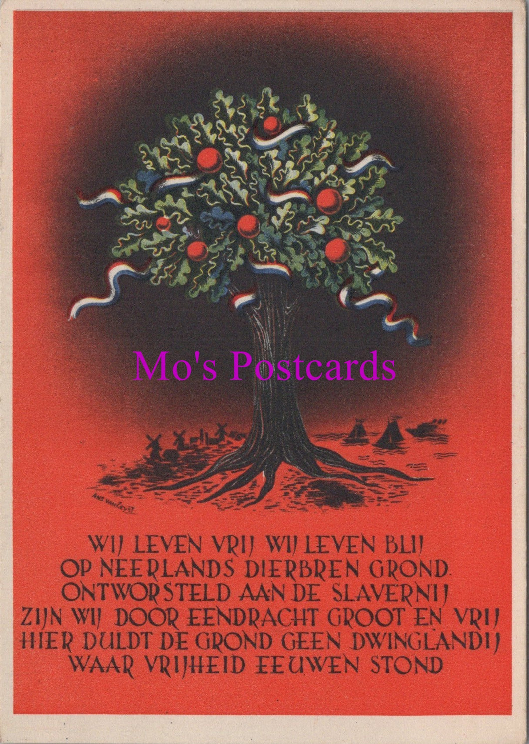 Netherlands Postcard - Tree of Life, Poetic Verse  SW15287