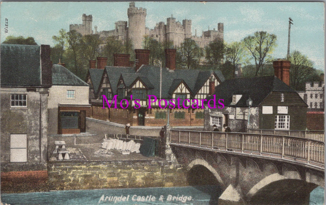 Sussex Postcard - Arundel Castle and Bridge   DZ186