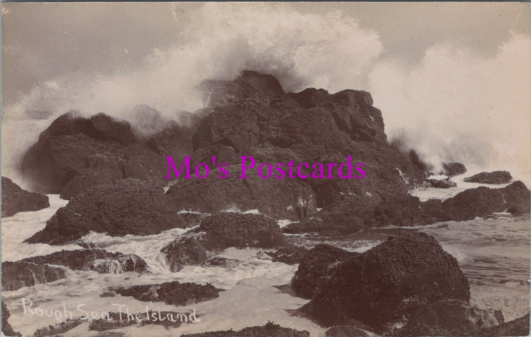 Cornwall Postcard - Rough Sea, The Island, St Ives    DZ204