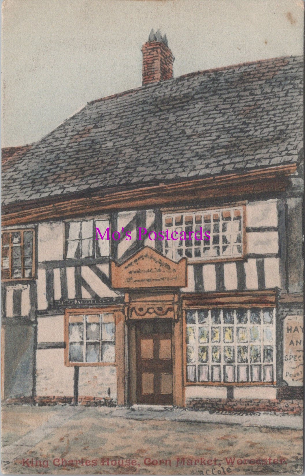 Worcestershire Postcard - King Charles House, Corn Market, Worcester  DZ236