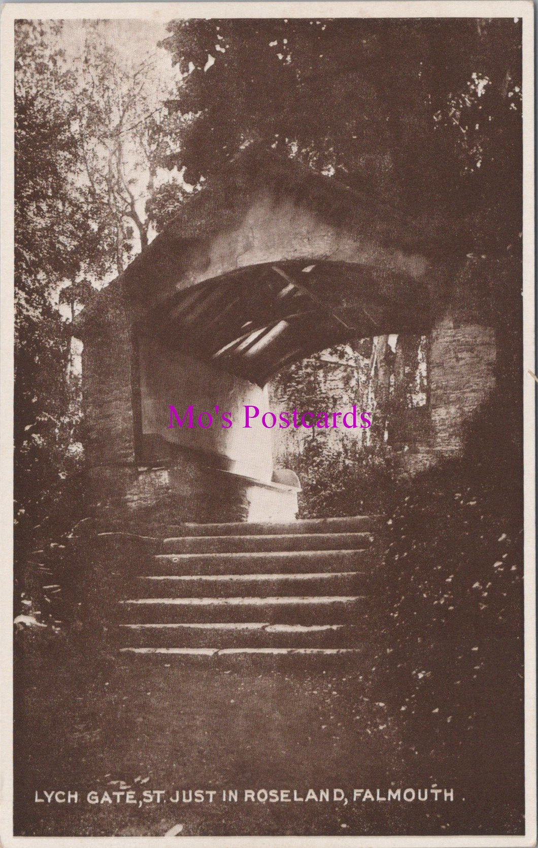 Cornwall Postcard - Lych Gate, St Just in Roseland, Falmouth   SW15119