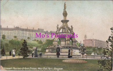 Scotland Postcard - Glasgow, Stewart Fountain and Park Circus SW16296