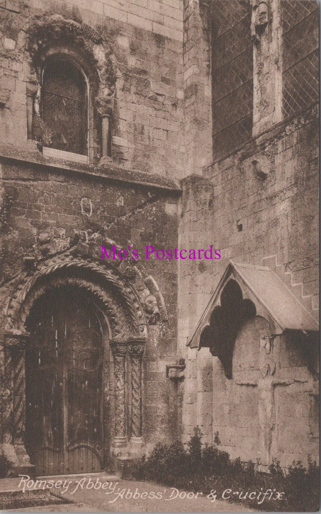 Hampshire Postcard - Romsey Abbey, Abbess' Door and Crucifix  SW16677