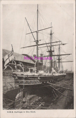 Naval Postcard - H.M.S.Calliope in Dry Dock   SW14880