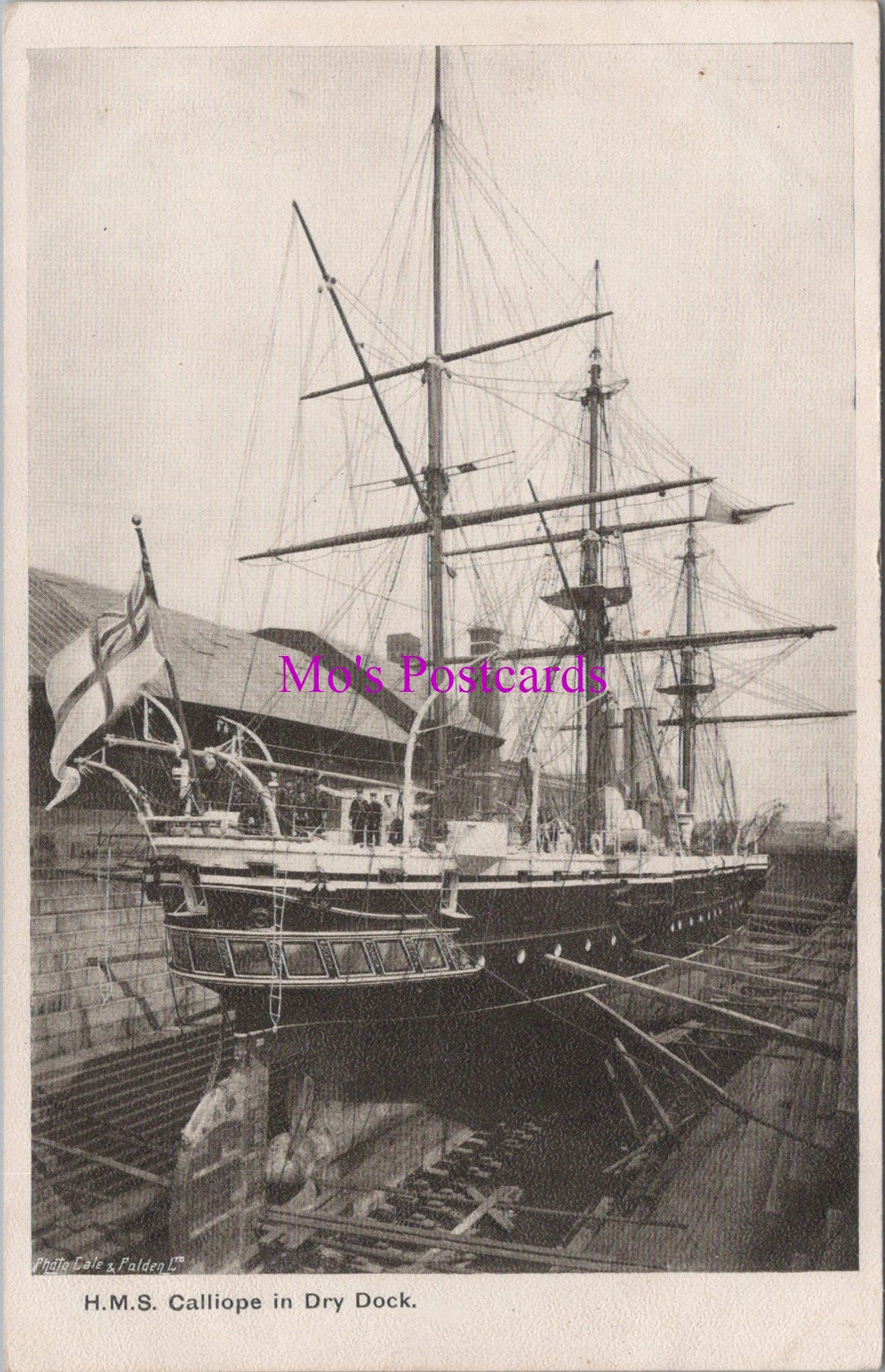 Naval Postcard - H.M.S.Calliope in Dry Dock   SW14880