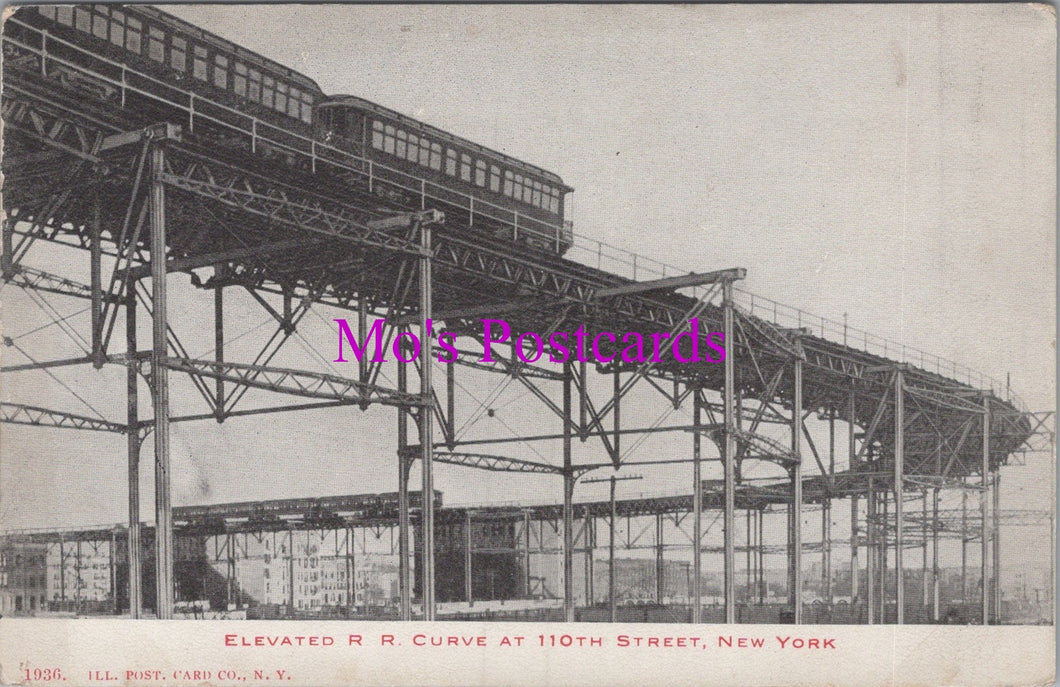 America Postcard - New York, Elevated R.R.Curve at 110th Street  SW14889