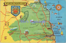 Load image into Gallery viewer, Maps Postcard - Map of Northumberland   DZ74
