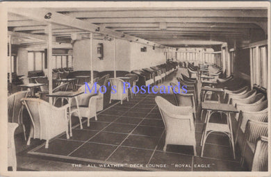 Shipping Postcard - Royal Eagle Steam Ship, The Deck Lounge  DZ107