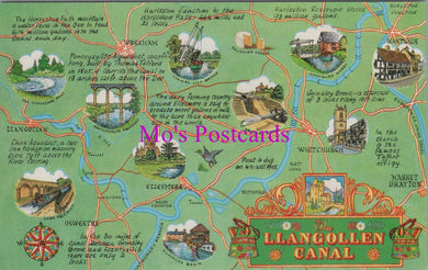 Map Postcard - Map of The Llangollen Canal   SW15138