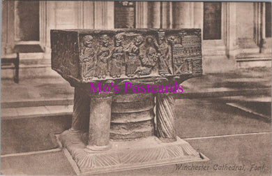 Hampshire Postcard - Winchester Cathedral Font   SW15202