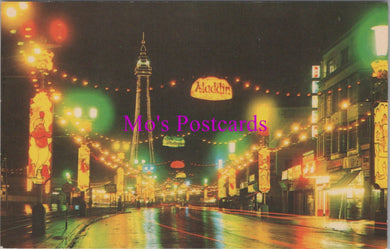 Lancashire Postcard - Blackpool Illuminations, The Golden Mile  SW15815