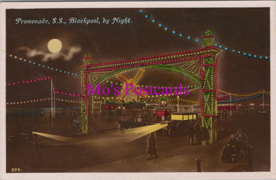 Lancashire Postcard - Blackpool Illuminations, Promenade, South Shore  SW15818