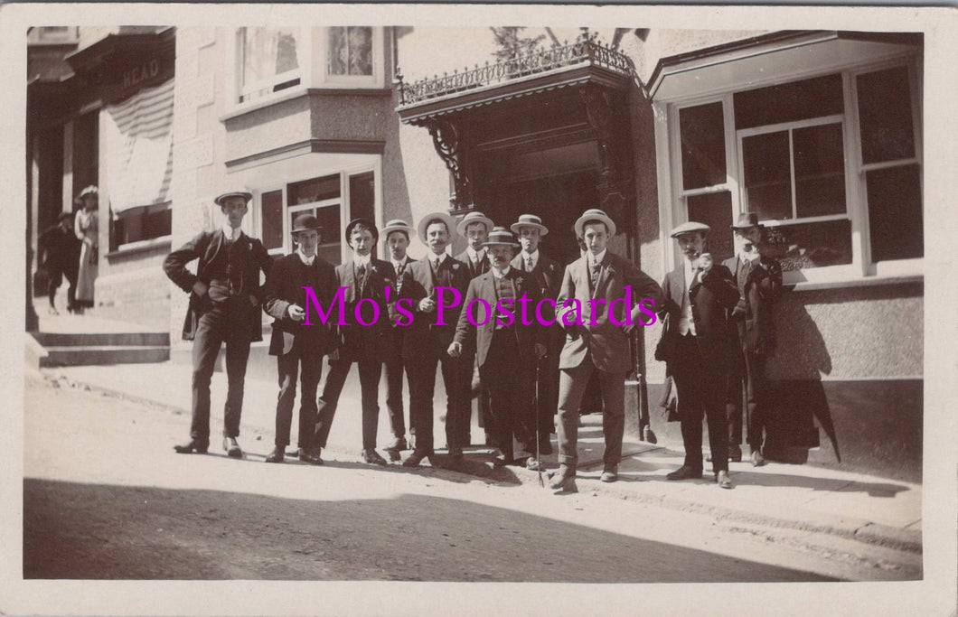 Unknown Location Postcard -  Group of Suited Men Posing   SW15836