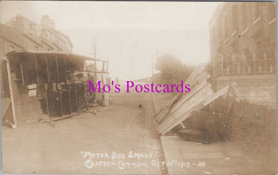 Yorkshire Postcard - Clifton Common Motor Bus Smash  SW15774