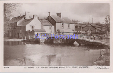 Cornwall Postcard - Launceston, St Thomas 15th Century Packhorse Bridge SW13867