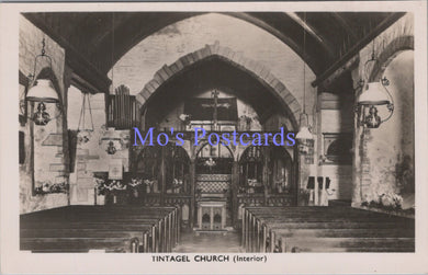Cornwall Postcard - Tintagel Church Interior  SW13844