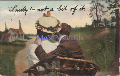 Romance Postcard - Romantic Couple, Lonely! - Not a Bit of it  DC1949