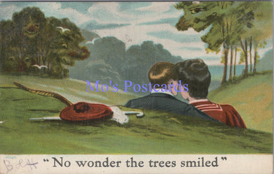 Romance Postcard - Romantic Couple, No Wonder The Trees Smiled  DC1950