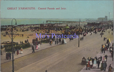 Norfolk Postcard - Great Yarmouth Central Parade and Jetty  SW14332