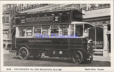 Transport Postcard - Southdown Bus No 228 at Brighton  SW14360