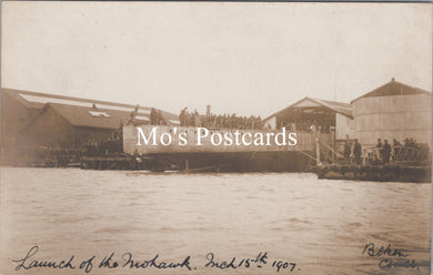 Naval Shipping Postcard - Launch of H.M.S. Mohawk in 1907 - SW16726