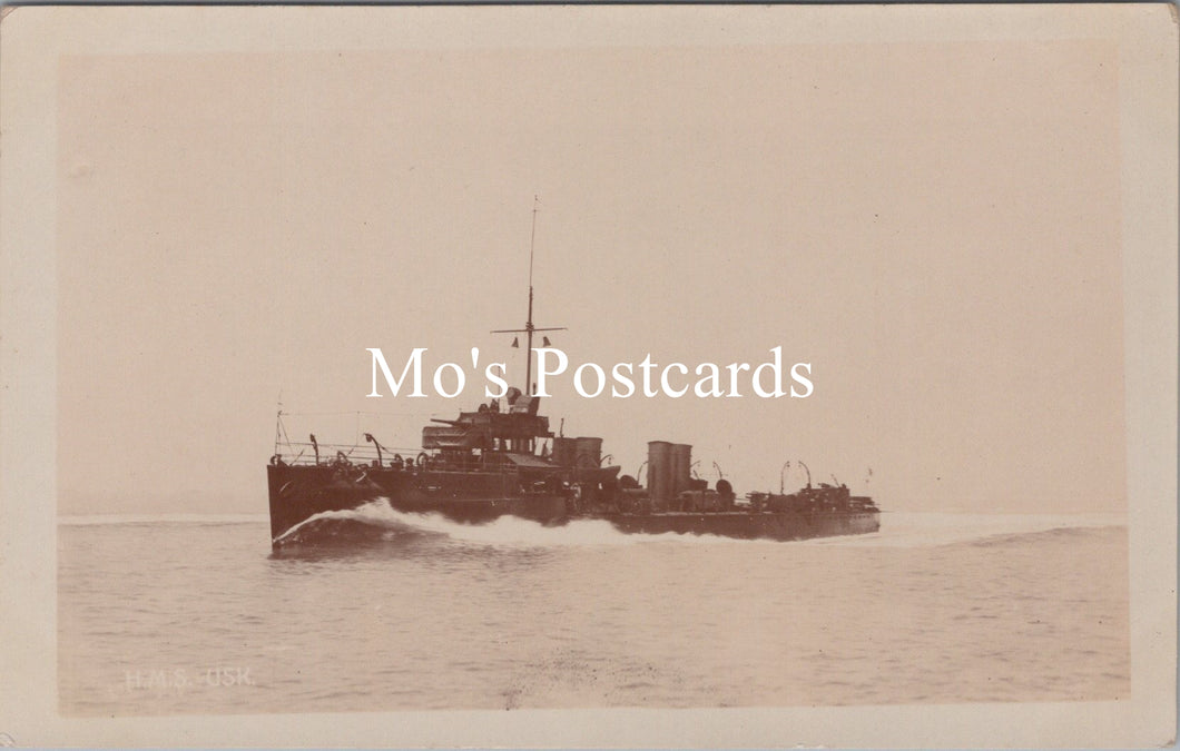 Naval Shipping Postcard - H.M.S. Usk, River Class Destroyer SW16731