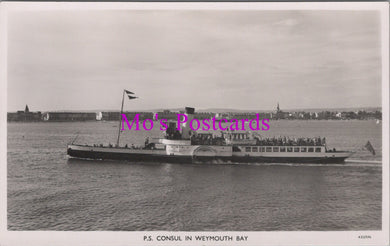 Shipping Postcard - Paddle Steamer Consul in Weymouth Bay  SW14637