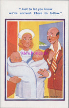 Load image into Gallery viewer, Comic Postcard - Children, Babies, Midwife, Father SW14607
