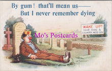 Load image into Gallery viewer, Comic Postcard - Drunk Man, Cemetery, Graveyard, Tombstones SW14635
