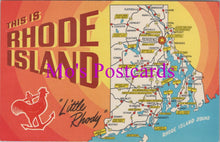 Load image into Gallery viewer, Maps Postcard - Map of Rhode Island &quot;Little Rhody&quot;   DZ45
