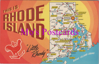 Maps Postcard - Map of Rhode Island 