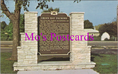 America Postcard - Green Bay Packers Historical Marker  DZ53