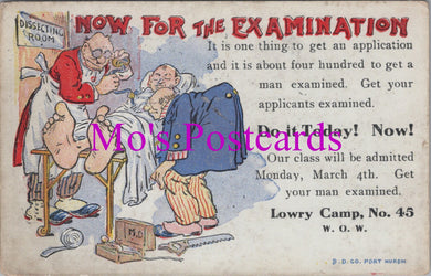 Military Postcard - Lowry Camp, Now For The Examination  SW14577