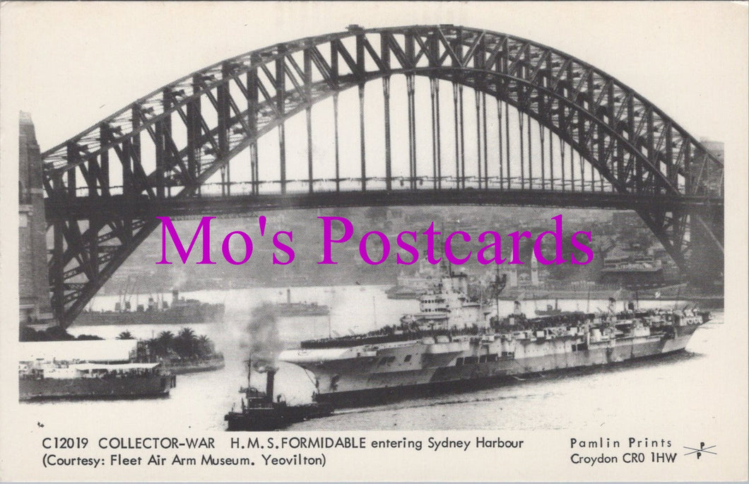 Naval Postcard - H.M.S.Formidable Entering Sydney Harbour  SW14579