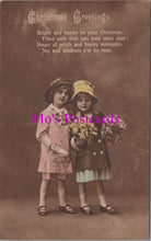 Load image into Gallery viewer, Greetings Postcard - Christmas Greetings. Two Children  SW14581
