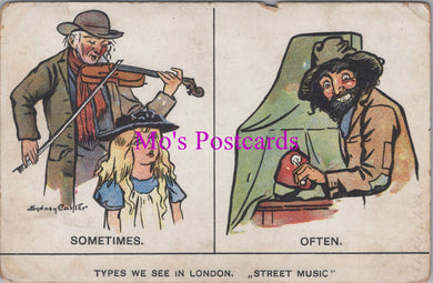 London Postcard - Types We See in London,, Street Music  SW15983