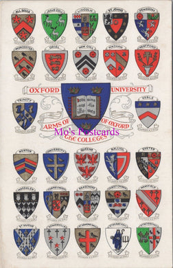 Heraldic Postcard - Oxford University Heraldry. Arms of The Colleges  SW15987