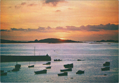 Cornwall Postcard - Sunset at St Mary's Harbour, Isles of Scilly   SW15900