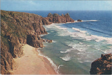 Load image into Gallery viewer, Cornwall Postcard - Porthcurno Beach and Treen Cliff  SW15904
