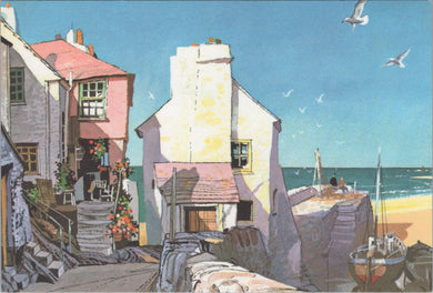 Cornwall Postcard - Cornish Fishing Village, Artist Rowland Hilder SW15906