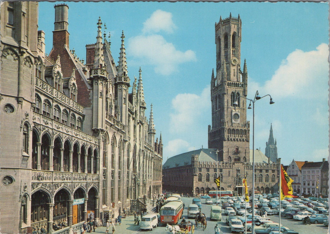 Belgium Postcard - Bruge Market Place and Belfry   SW16493